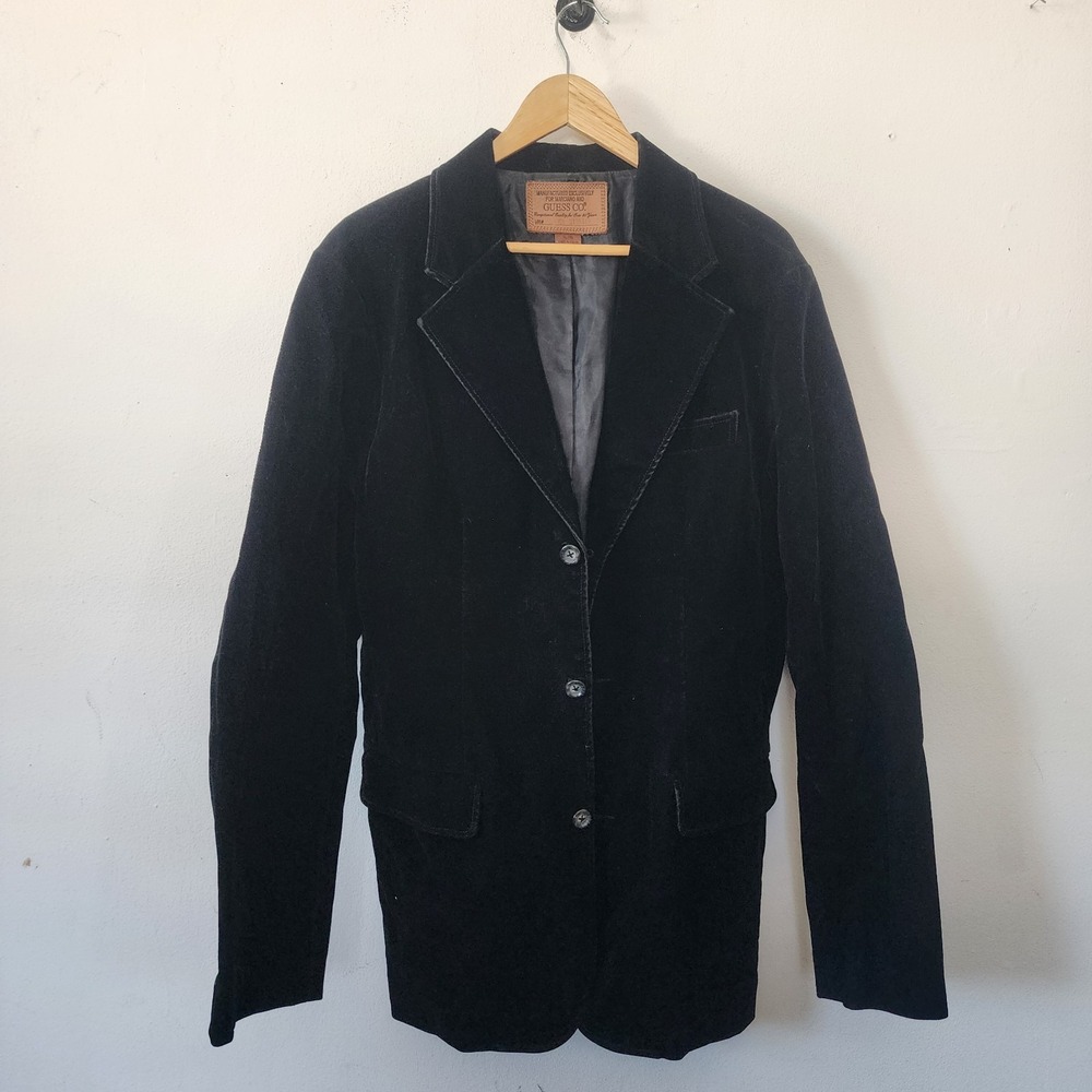 Vintage Exclusively for Marciano and Guess Co Velvet Blazer Jacket XL Black Slim
